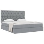 vidaXL Lit de Rangement avec tête de lit Gris clair 180 x 200 cm Tissu