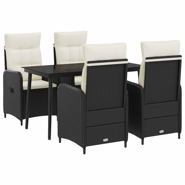 vidaXL Ensemble de Tables Basses 5 pc Noir et blanc crème