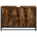 vidaXL Armoire de lavabo de salle de bain chêne fumé 90x33x60 cm