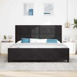 vidaXL Cadre de lit avec tête de lit Noir 200 x 200 cm Velours