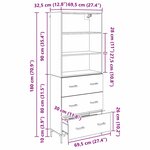 vidaXL Haut Armoire avec tiroir Chêne artisanal 69 5 x 34 x 180 cm