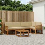 vidaXL Ensemble de canapés d'extérieur 6 pc Naturel et Beige