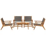 vidaXL Set de Chaises de Jardin avec Table - Ensemble de 5 en Bois d'Acacia Gris