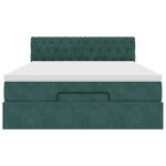 vidaXL Cadre de lit ottoman avec matelas vert foncé 140x200 cm velours