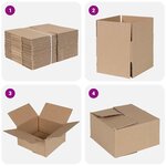vidaXL Boîte Pliable avec stockage 50 Pièces Marron 15 x 15 x 8 cm Carton