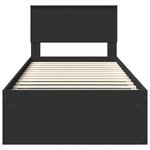 vidaXL Cadre de lit Noir 100 x 200 cm Bois d'ingénierie