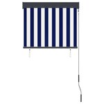 vidaXL Store roulant d'extérieur 80x250 cm Bleu et blanc