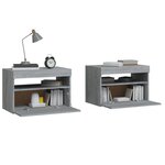 vidaXL Tables de chevet 2 Pièces et lumières LED Sonoma gris 60x35x40 cm