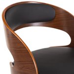 vidaXL Chaise pivotante de bureau Noir Bois courbé et similicuir