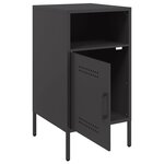 vidaXL Tables de chevet 2 Pièces noir 36x39x68 cm acier laminé à froid