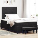 vidaXL Lit à ressorts avec matelas Noir 120 x 190 cm Velours