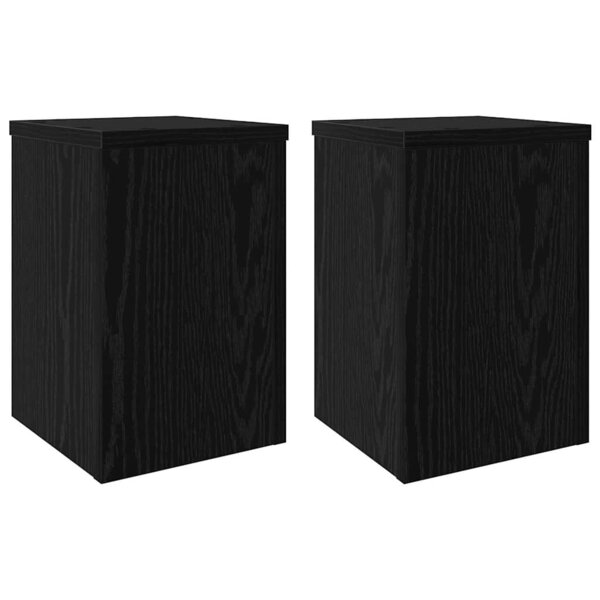 vidaXL Support de Plante 2 Pièces Chêne noir 20 x 20 x 30 cm