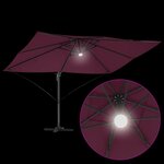 vidaXL Parasol Roma à Bras Déporté Rouge  Noir 352 x 251 x 265 cm