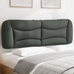 vidaXL Coussin de tête de lit Hvar gris foncé 160 cm tissu
