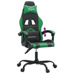 vidaXL Chaise de jeu Noir et vert Similicuir