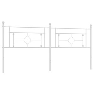 vidaXL Tête de lit métal blanc 193 cm