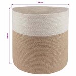 vidaXL Ensemble de Pots à Plantes 2 Pièces Naturel et Blanc Ø 28 x 28 cm