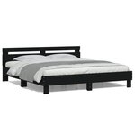 vidaXL Cadre de lit avec LED sans matelas noir 180x200 cm