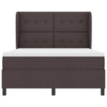 vidaXL Lit à ressorts avec matelas Marron foncé 160 x 200 cm tissu
