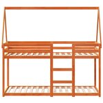 vidaXL Lit superposé sans matelas cire marron 75x190 cm pin massif