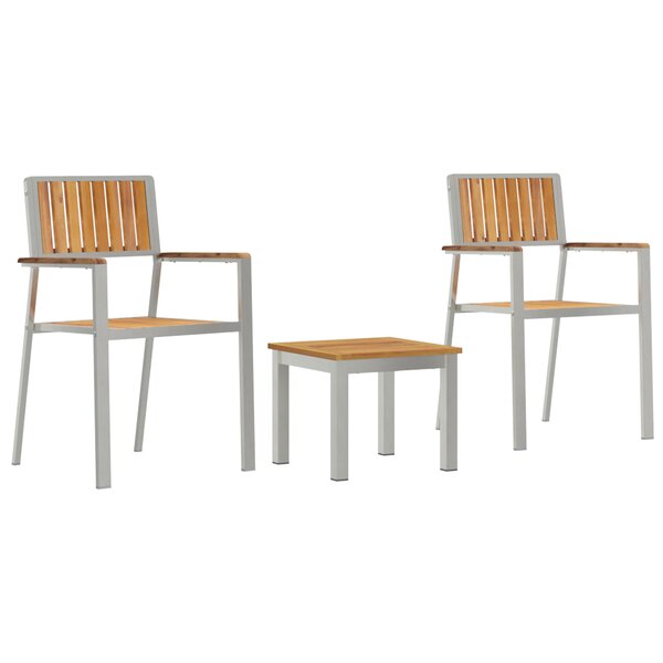 Ensemble de repas de jardin vidaXL 3 pièces en bois massif teck