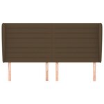 vidaXL Tête de lit avec oreilles Marron foncé 203x23x118/128 cm Tissu