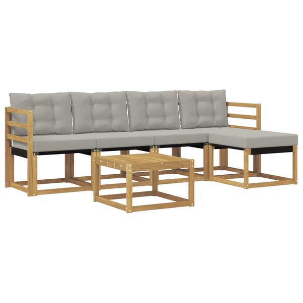 vidaXL Ensemble de canapés d'extérieur 6 pc Blanc et gris clair