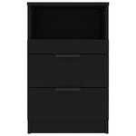 vidaXL Tables de chevet 2 Pièces Noir Bois d'ingénierie