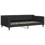 vidaXL Lit de jour avec gigogne et matelas noir 100x200 cm tissu