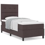 vidaXL Lit à Ressort avec Matelas Marron Foncé 80x200 cm Tissu