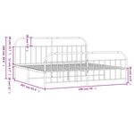vidaXL Cadre de lit métal sans matelas et pied de lit blanc 193x203 cm