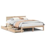 vidaXL Cadre de lit avec tiroirs sans matelas 140x190 cm
