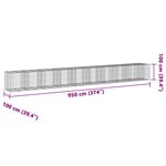 vidaXL Panier gabion avec couvercle 950x100x100 cm fer galvanisé