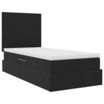 vidaXL Lit avec rangement et matelas Noir 90 x 200 cm Velours