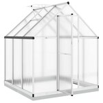 vidaXL Serre avec cadre de base argenté 169x169x202 cm aluminium