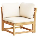 vidaXL Canapé d'angle de jardin coussins 73x73x65cm bois massif acacia