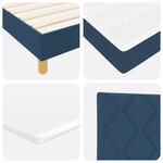 Lit Box Spring vidaXL avec Matelas Bleu 180x200 cm Tissu