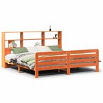 vidaXL Cadre de lit sans matelas cire marron 200x200cm bois pin massif