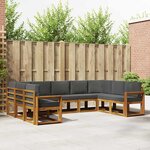 vidaXL Ensemble de canapés d'extérieur 9 Pièces Naturel et Anthracite