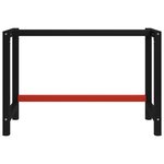 vidaXL Cadre de banc de travail Métal 120x57x79 cm Noir et rouge