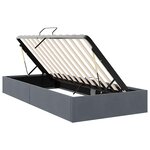 vidaXL Lit de Rangement avec matelas Gris foncé 100 x 203 cm Velours