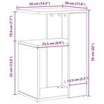 vidaXL Table d'appoint Chêne noir 36 x 30 x 56 cm Bois d'ingénierie