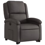 vidaXL Fauteuil inclinable électrique marron foncé cuir véritable