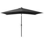 vidaXL Parasol de jardin avec LED et mât en acier anthracite 2x3 m