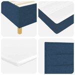vidaXL Lit à ressorts avec matelas Bleu 200 x 90 cm tissu