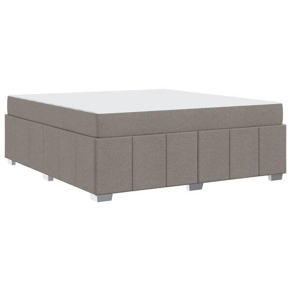 vidaXL Cadre de lit avec matelas Taupe 180 x 200 cm tissu