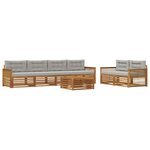 vidaXL Ensemble de canapés d'extérieur 7 pc Naturel et gris clair