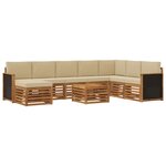 vidaXL Ensemble de canapés d'extérieur 7 pc Naturel