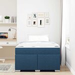 vidaXL Cadre de lit avec matelas Bleu 120 x 200 cm tissu