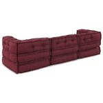 vidaXL Unité de canapé modulaire 3 Pièces Marron Tissu